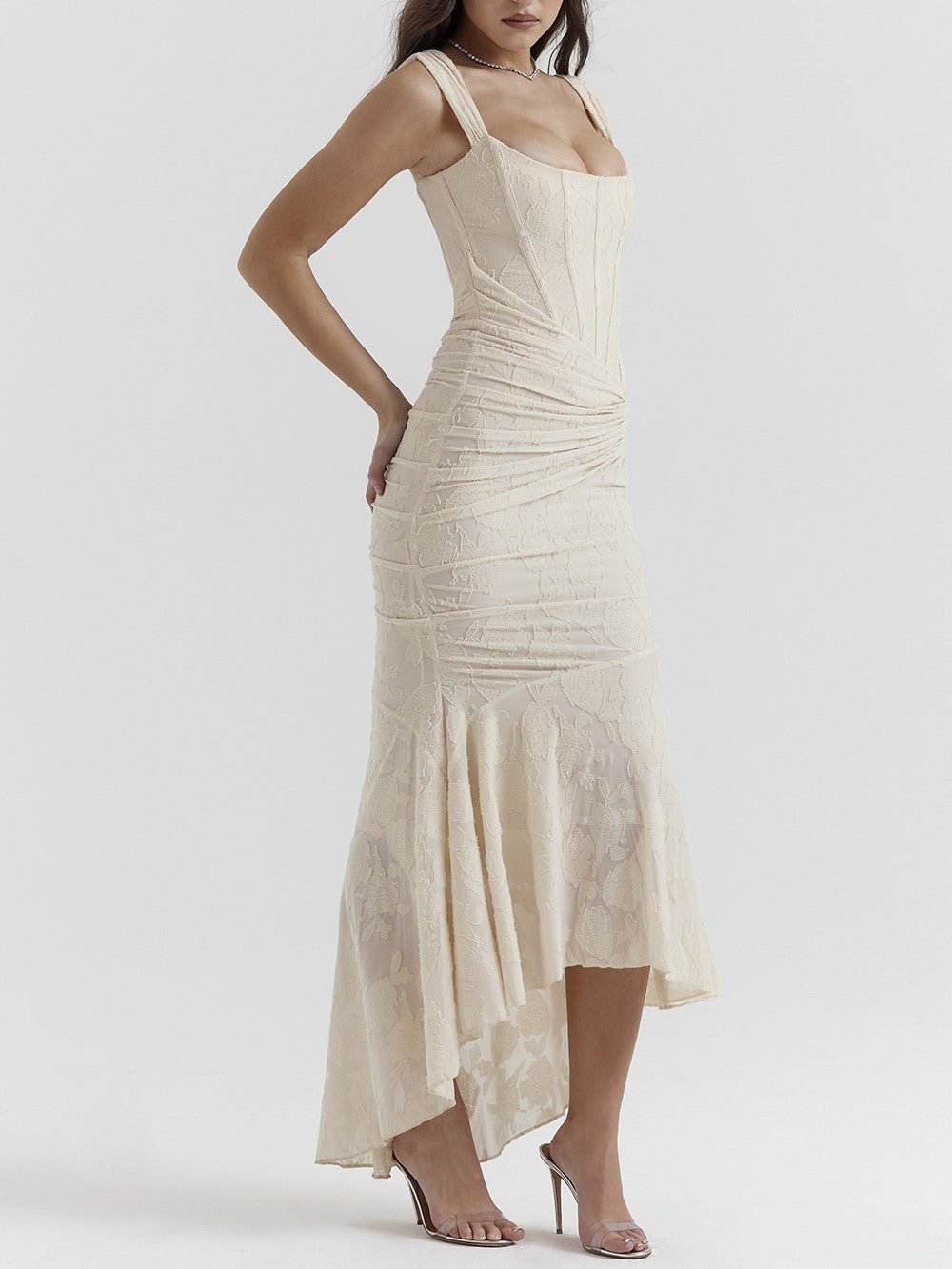 Cesca Vintage Cream Floral Maxi Dress