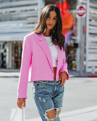 Cityscape Crop Blazer - Pink