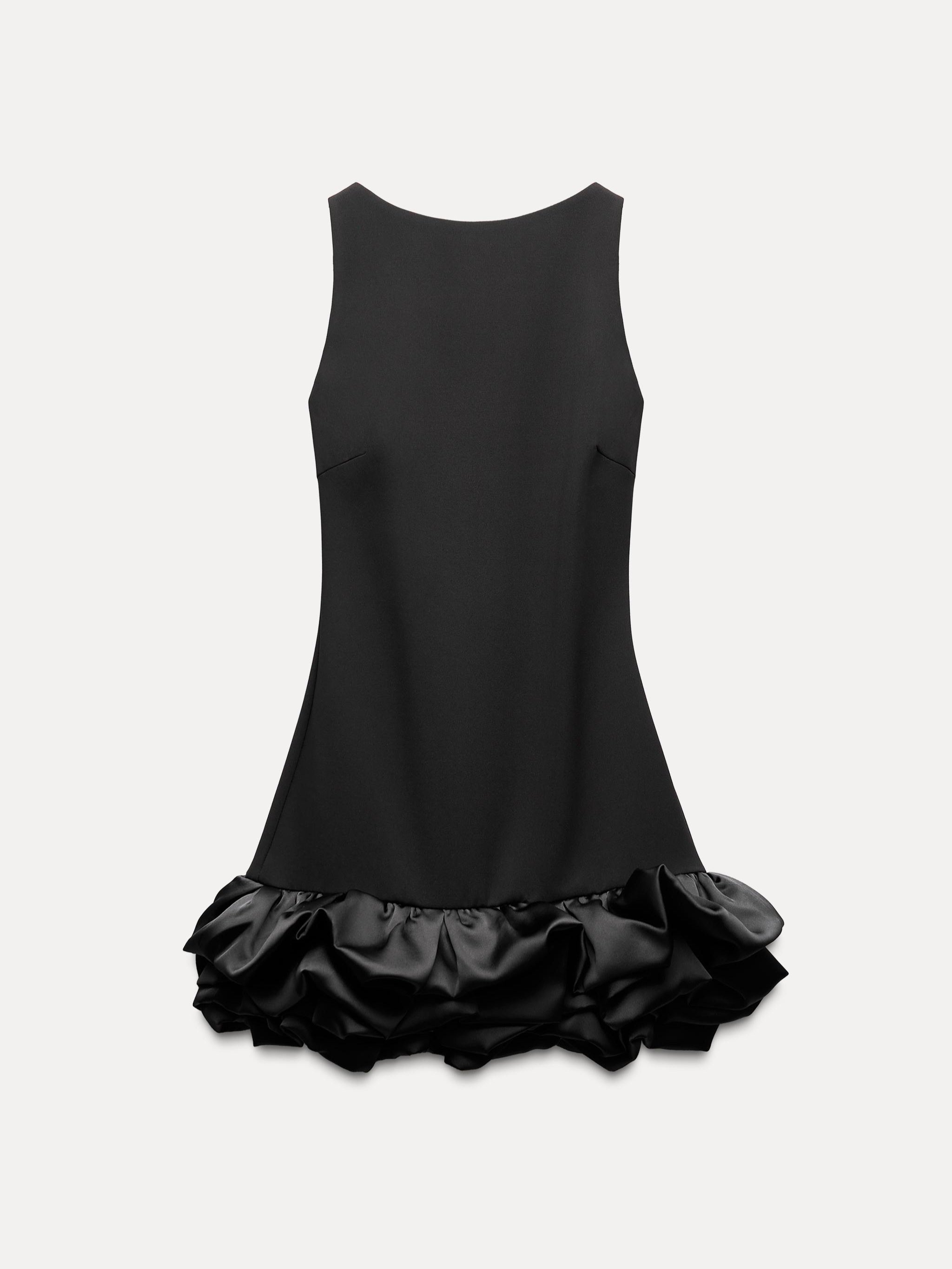 Combination Puff Hem Jumpsuit Dress