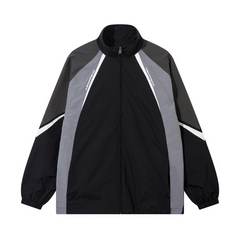 Contrast Collar Outdoor Sports Loose Jacket