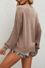 Crew Neck Twisted Long Sleeve Sweater