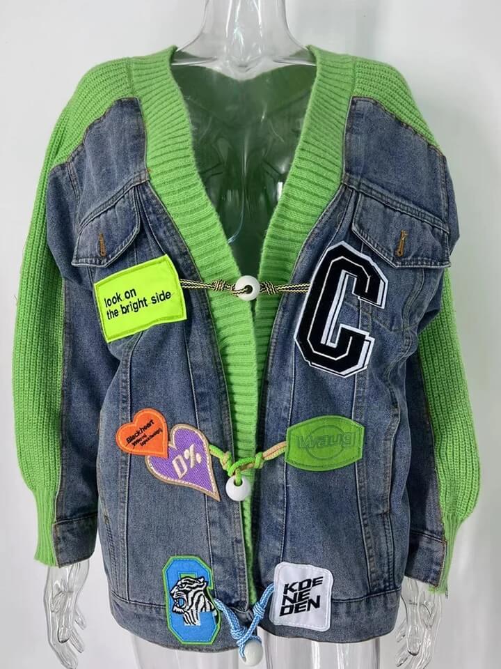 Denim Patchwork Sweater