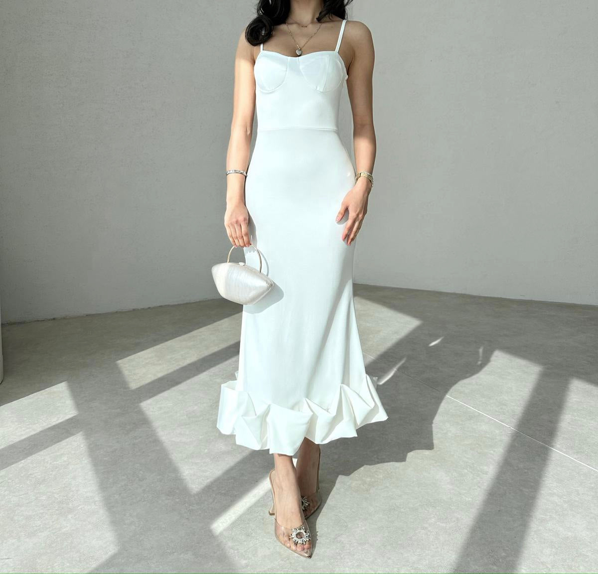 Dominic Shirred Midi Length Dress
