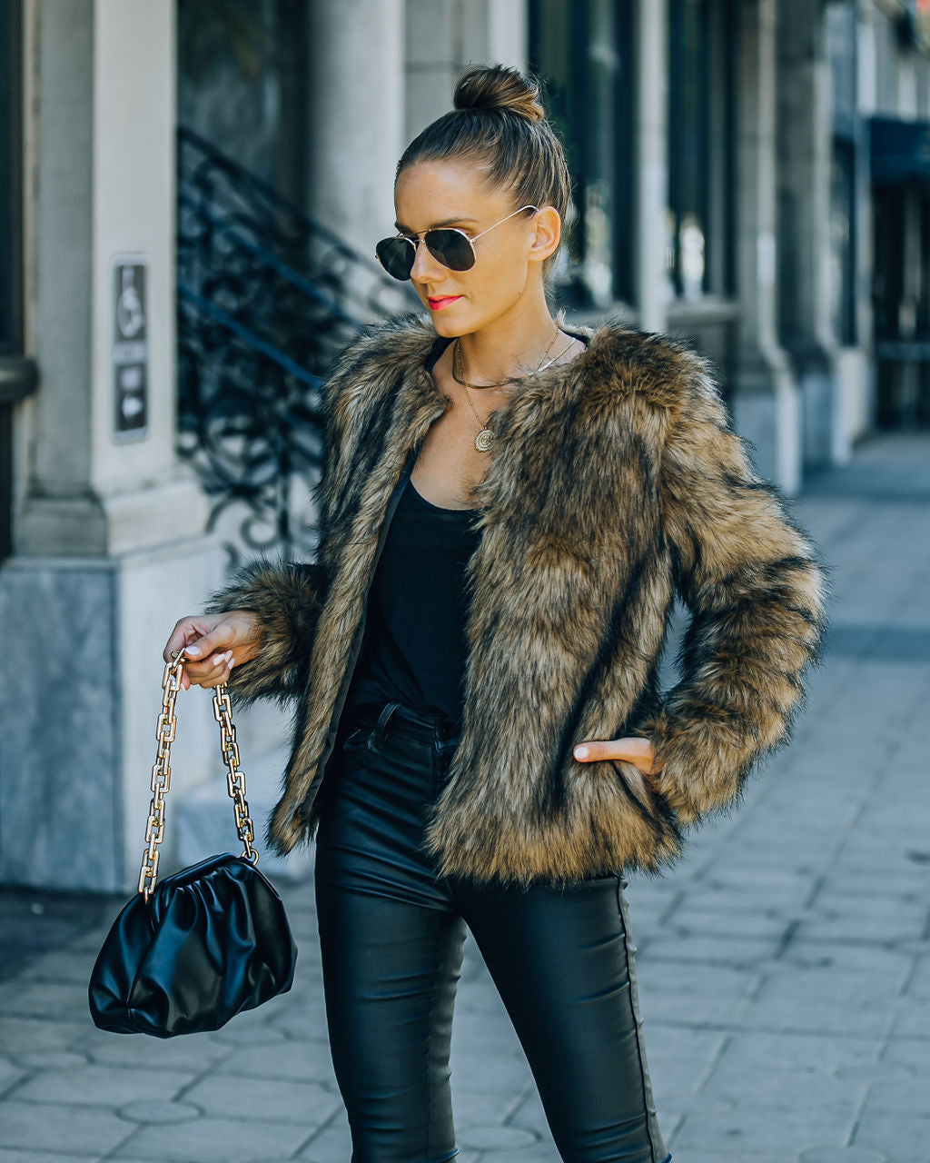 Giana Pocketed Faux Fur Jacket