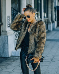 Giana Pocketed Faux Fur Jacket