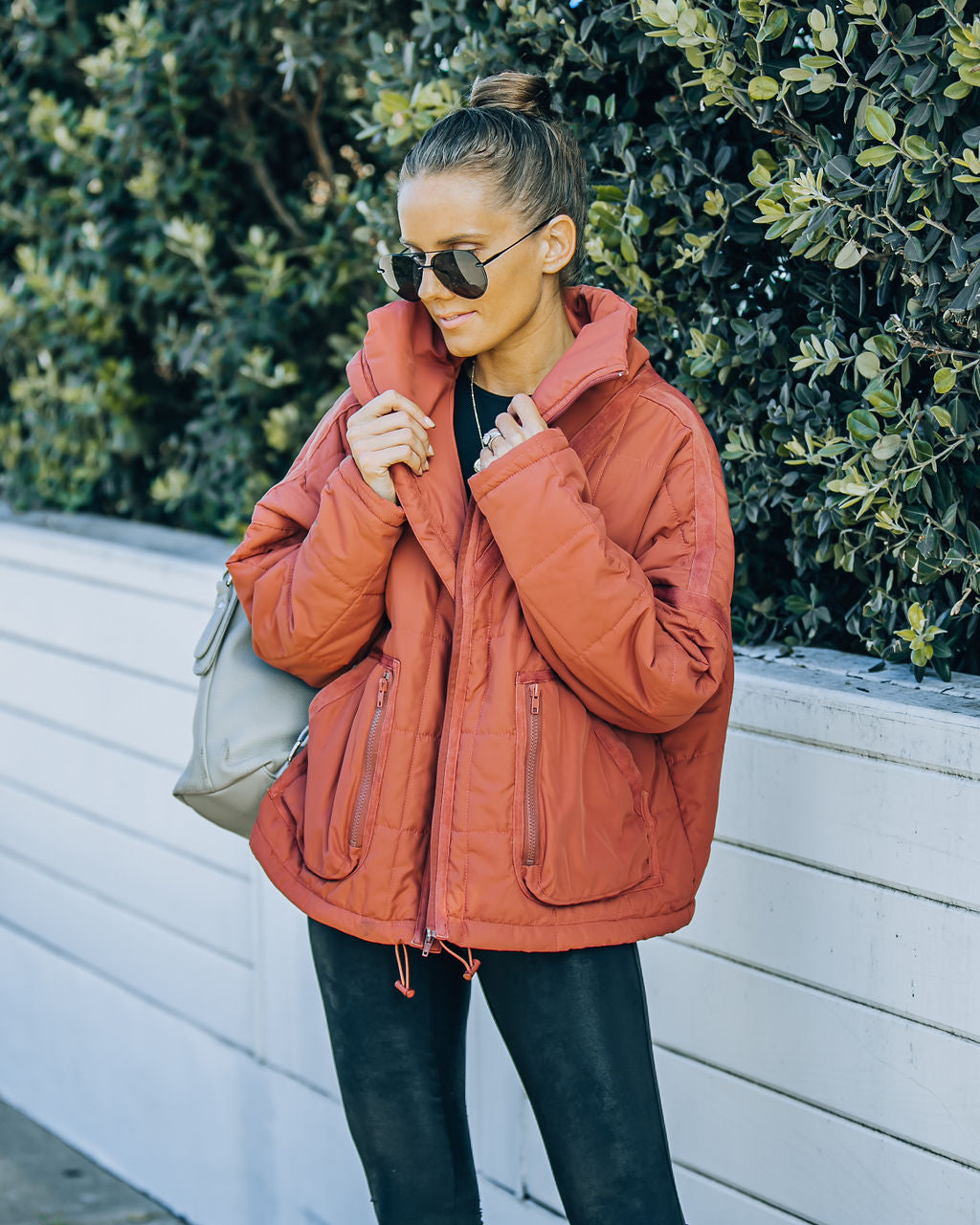 Cassian Pocketed Quilted Puffer Jacket - Ginger