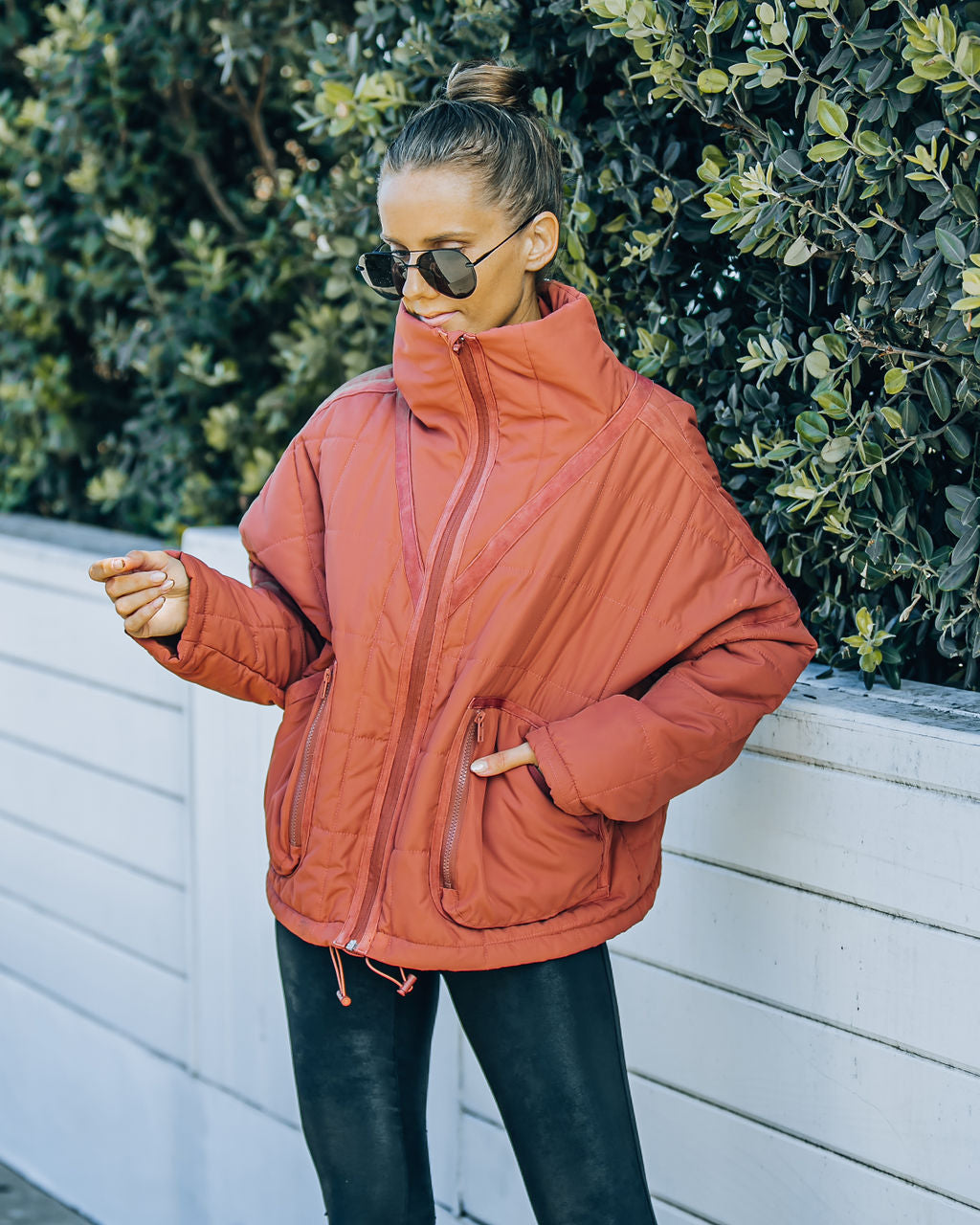 Cassian Pocketed Quilted Puffer Jacket - Ginger