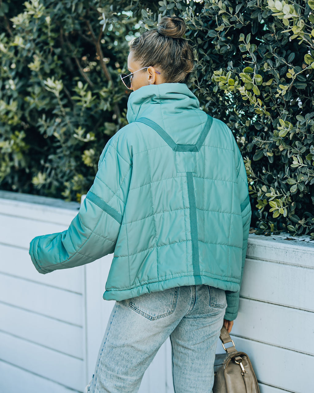 Cassian Pocketed Quilted Puffer Jacket - Seafoam