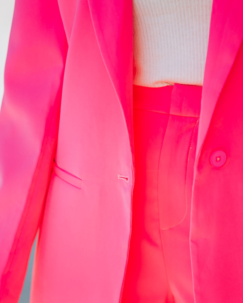 Standards Pocketed Blazer - Neon Pink