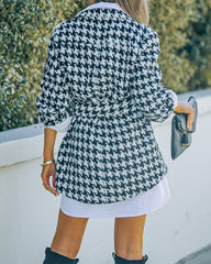 Cezar Belted Houndstooth Shacket