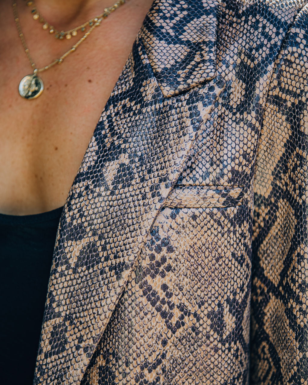 Ciao Pocketed Glossy Python Blazer