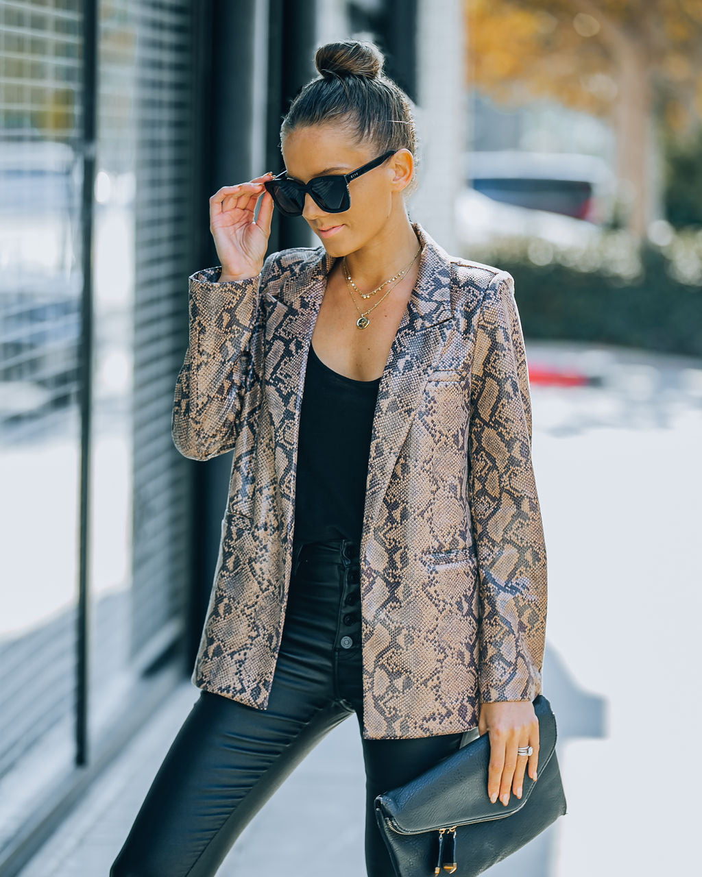 Ciao Pocketed Glossy Python Blazer