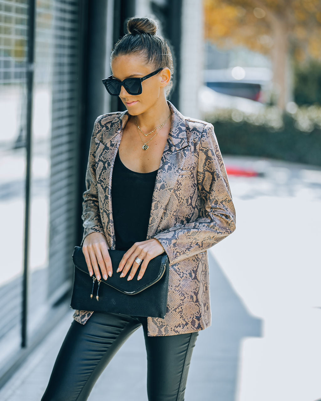 Ciao Pocketed Glossy Python Blazer
