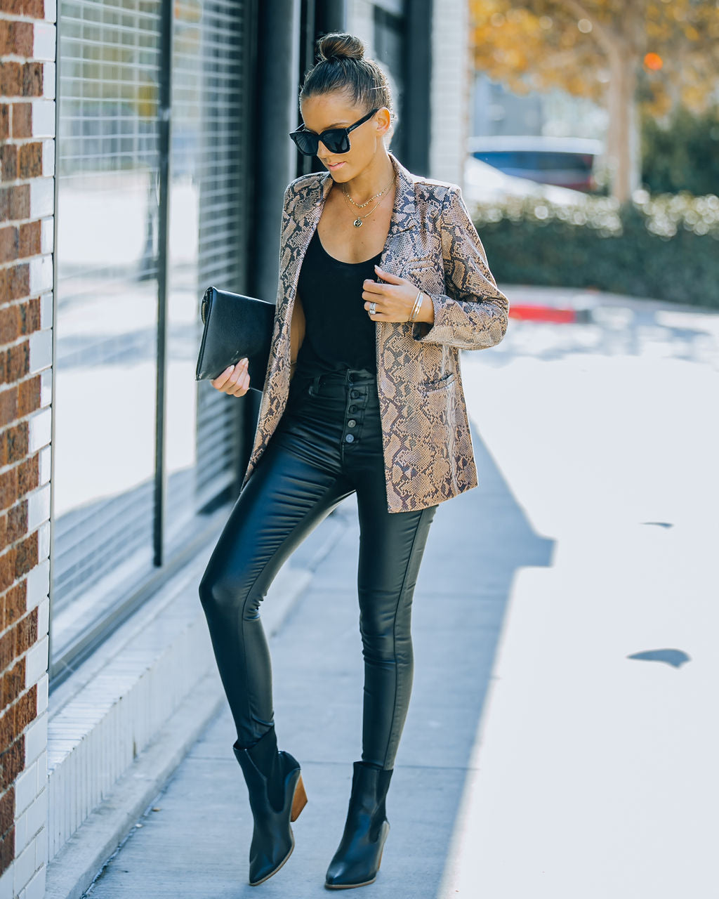 Ciao Pocketed Glossy Python Blazer