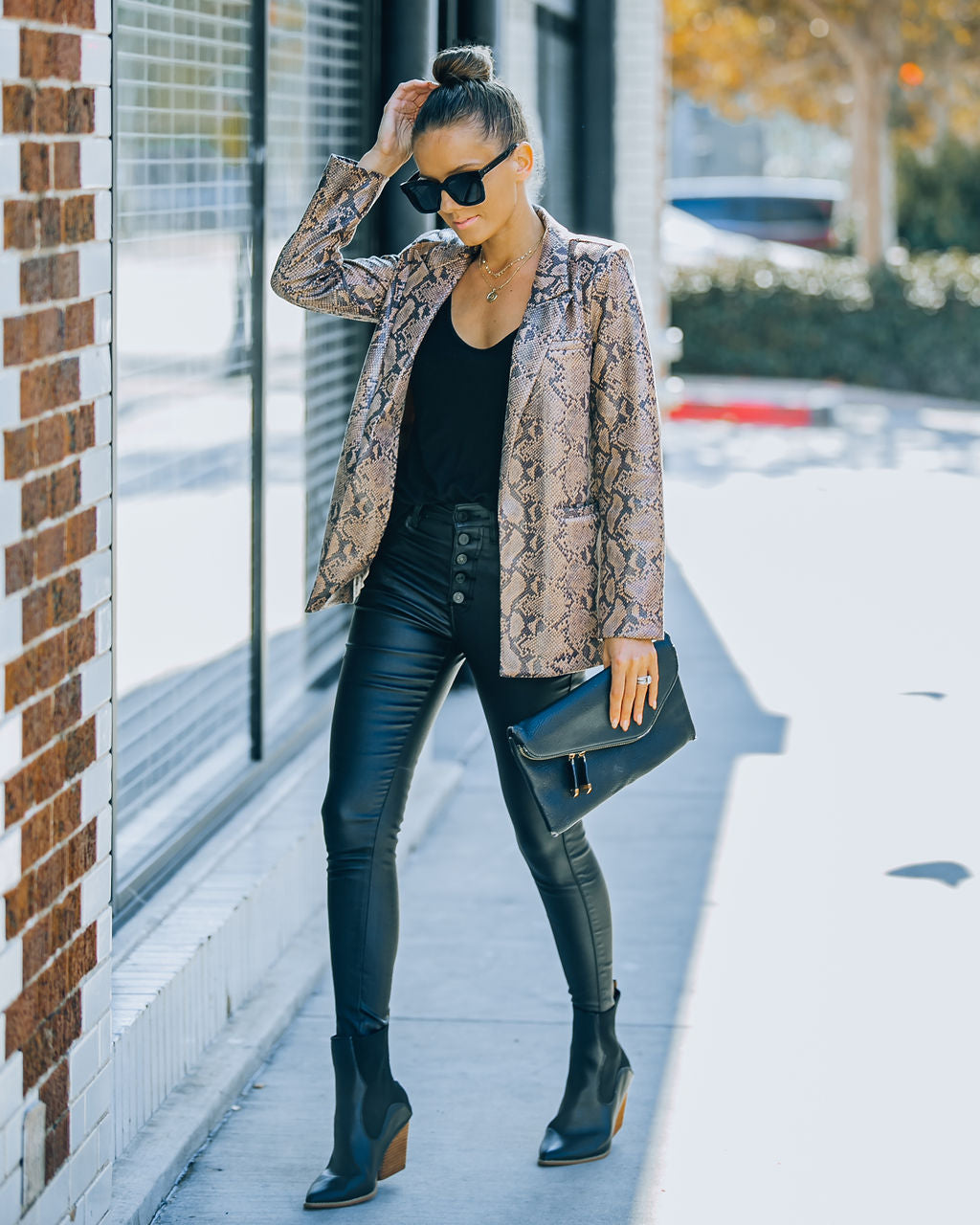 Ciao Pocketed Glossy Python Blazer