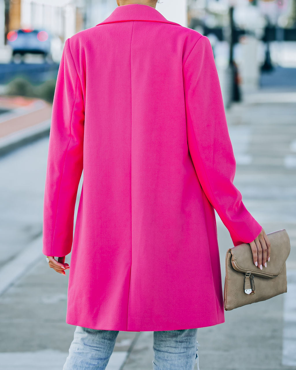 Frisco Pocketed Coat - Hot Pink