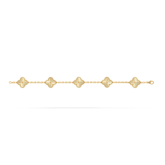 Full Gold 5 Motif Clover Bracelet