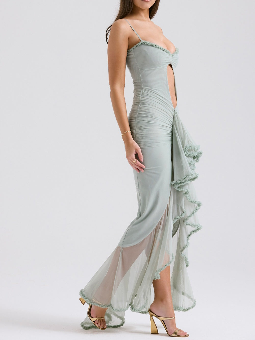 Gabriella Ruffled Front Dress