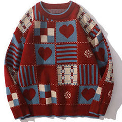 Y2K Love Wave Wool Sweater