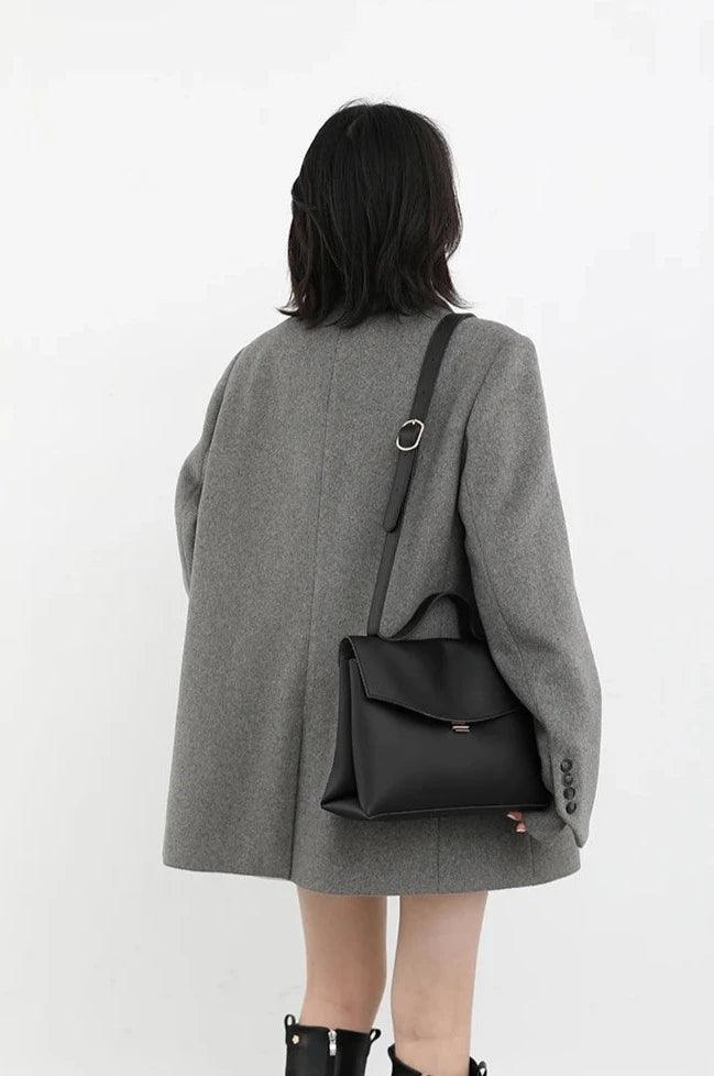 Solid Blend Wool Women's Coat