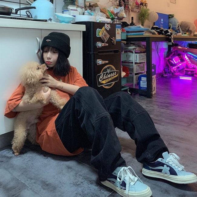 Harajuku Black Streetwear Jeans