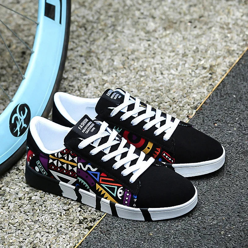 Colorful Graffiti Skateboard Shoes