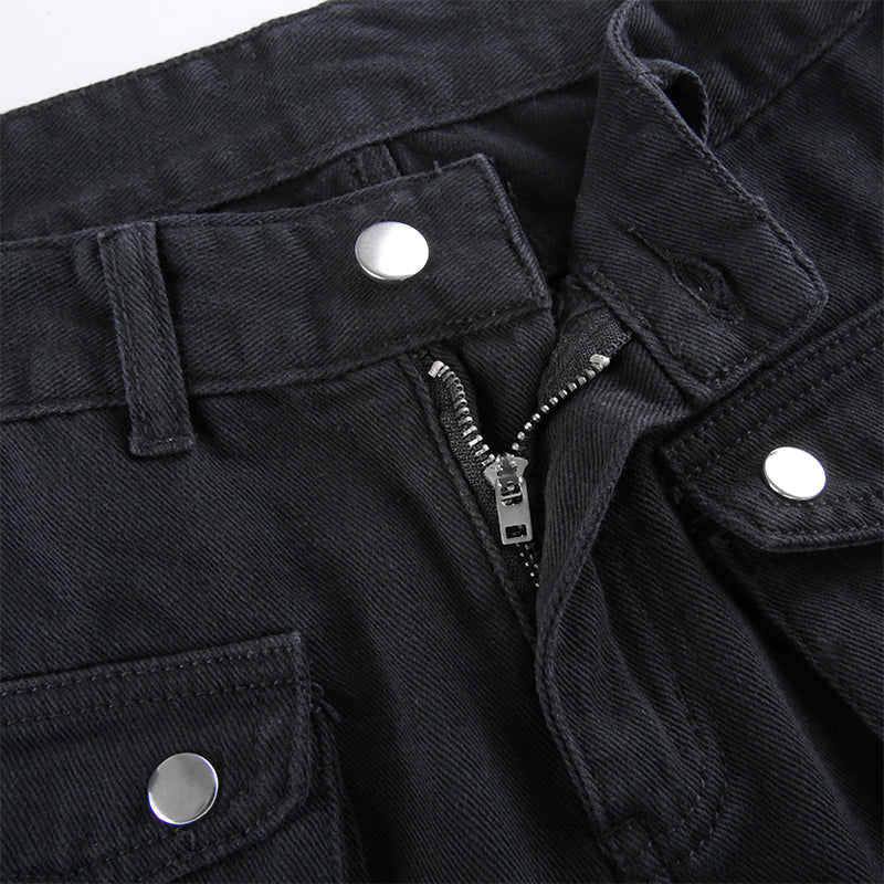 Y2K Gothic  Black Cargo Pants