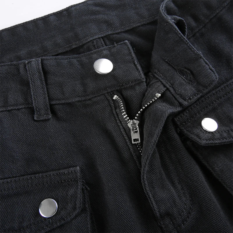 Y2K Gothic  Black Cargo Pants