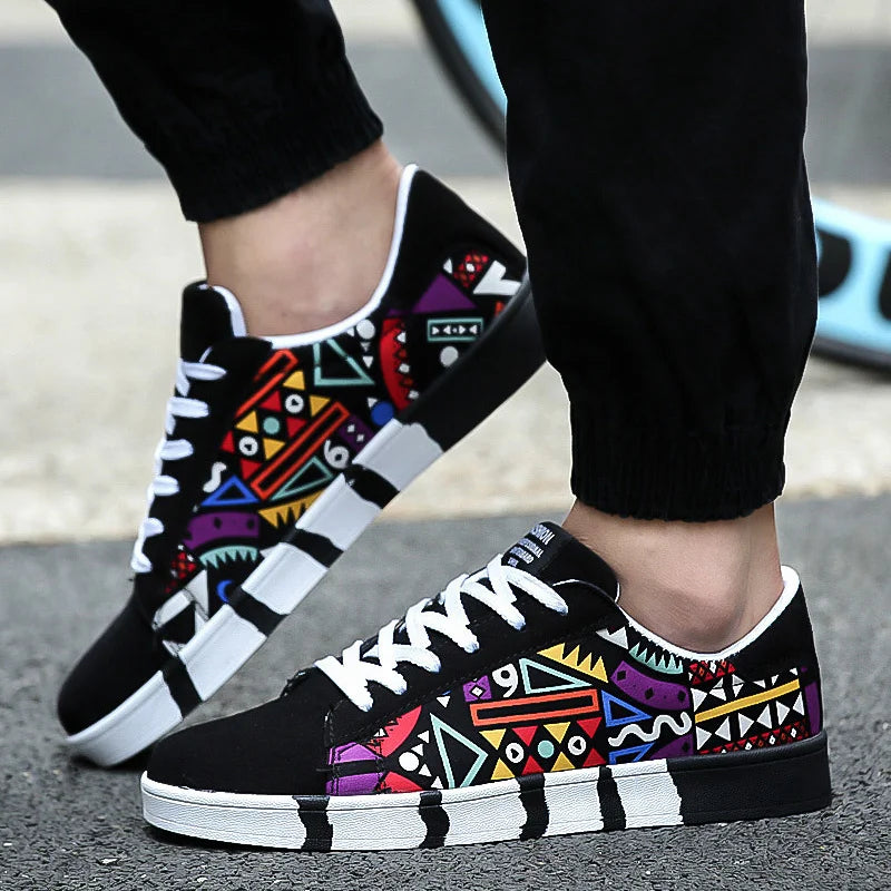 Colorful Graffiti Skateboard Shoes