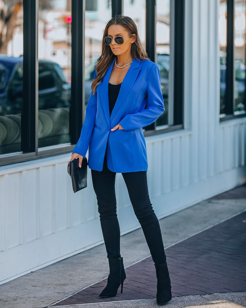 Standards Pocketed Blazer - Cobalt Blue