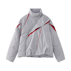 Irregular Padded Sliced Puffer Jacket