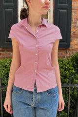 Coastal Charm Plaid Button-Up Shirt