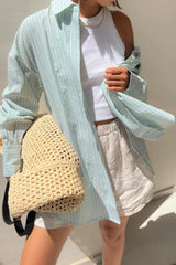 Macaron Striped Casual Blouse