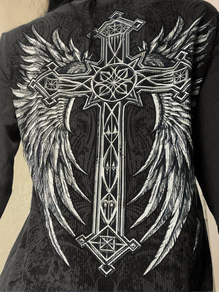 Vintage Skull Print Long Sleeve Knit - HouseofHalley