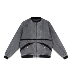 Old Denim Butterfly Zipper Jacket