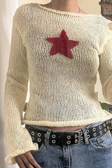 Pentagram Jacquard Crimping Sweater