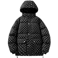 Warm Letter Print Winter Jacket