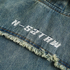 Racing Denim Oversized Hoodie