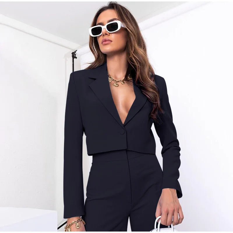 Pia Cropped Blazer and Pants Suit