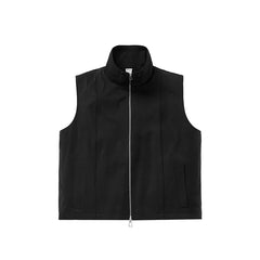 Wrinkle-Resistant High Neck Cargo Vest