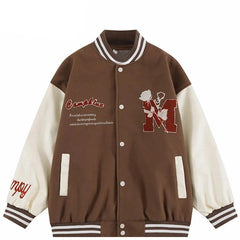 Harajuku Floral Rose Varsity Jacket