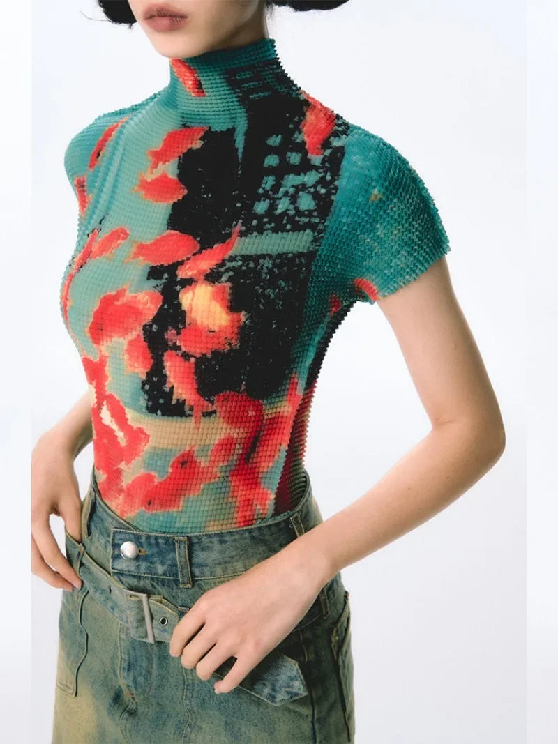 Y2k Vintage Fisch Amerikanische Falten T-Shirt