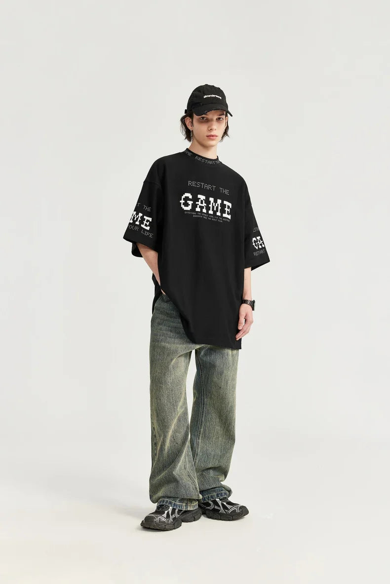 "RESTART THE GAME" Oversized T-Shirt