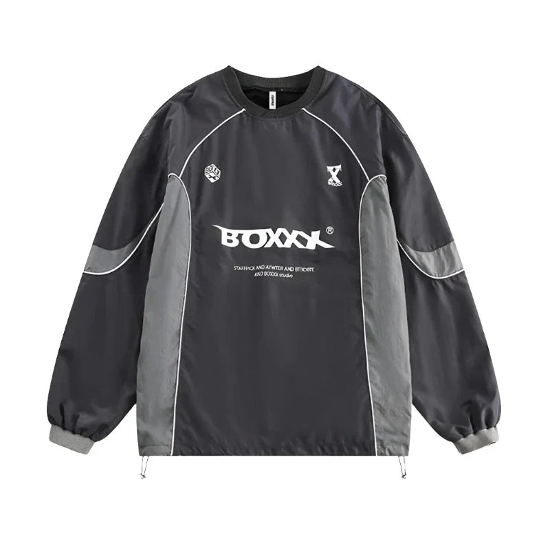 Retro Patchwork Oversized Sweatshirt