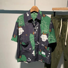 Vintage Graffiti Short-Sleeved Shirt