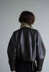 Black Oversized Leather Jacket