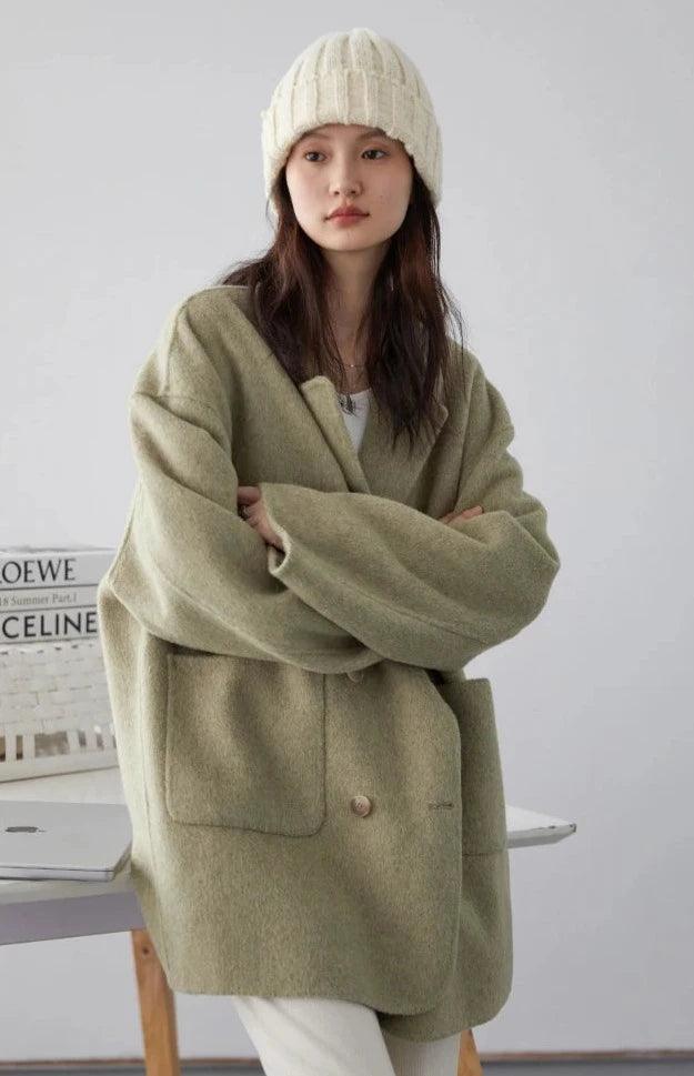 Casual Double-Breasted Women's Coat