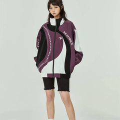 Embroidery Stripe Patchwork Jacket