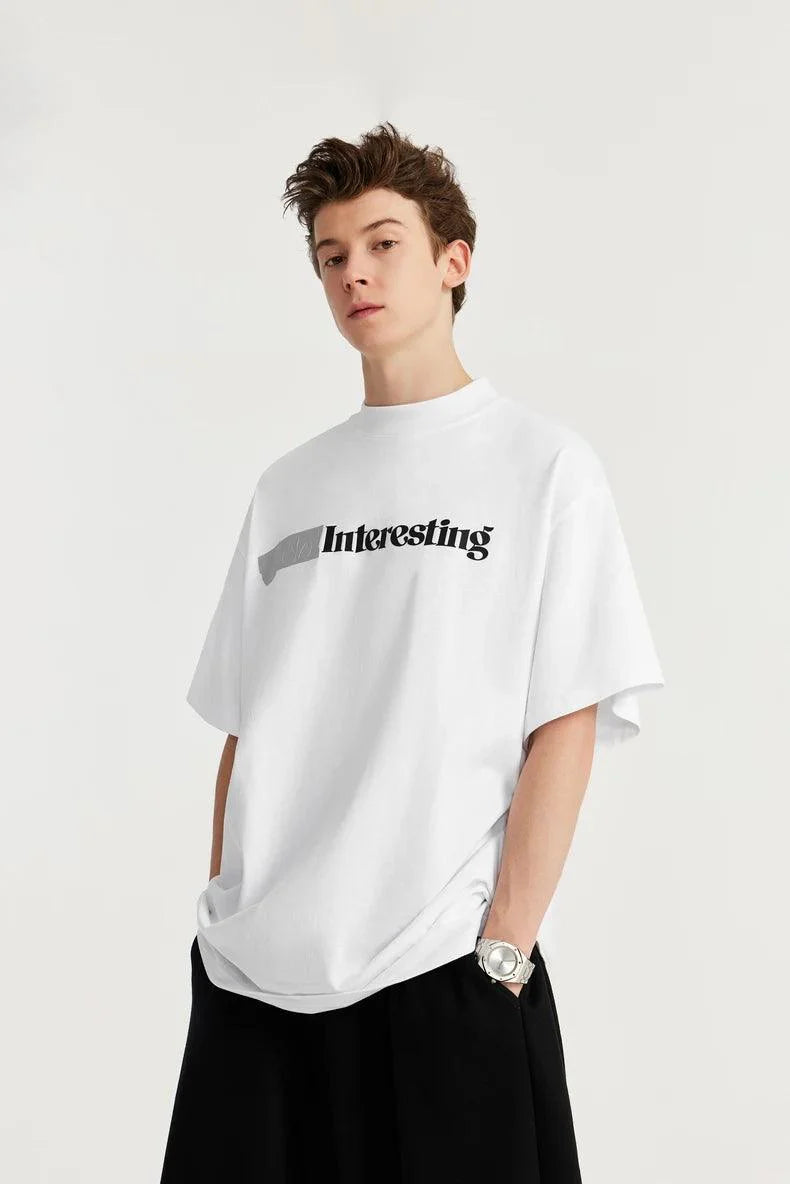 "INTERSTING" Rubber Printed T-Shirt