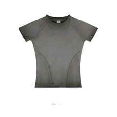 Gradient Raglan Short Sleeve Washed T-Shirt